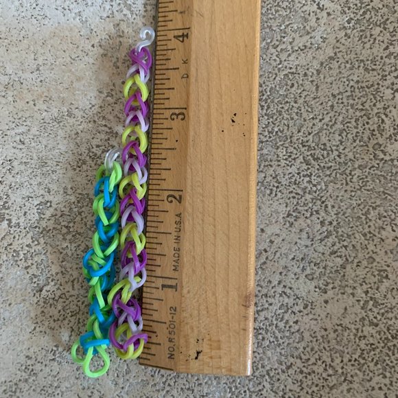 Green & Blue Ring with Purple & Yellow Bracelet - Picture 2 of 2